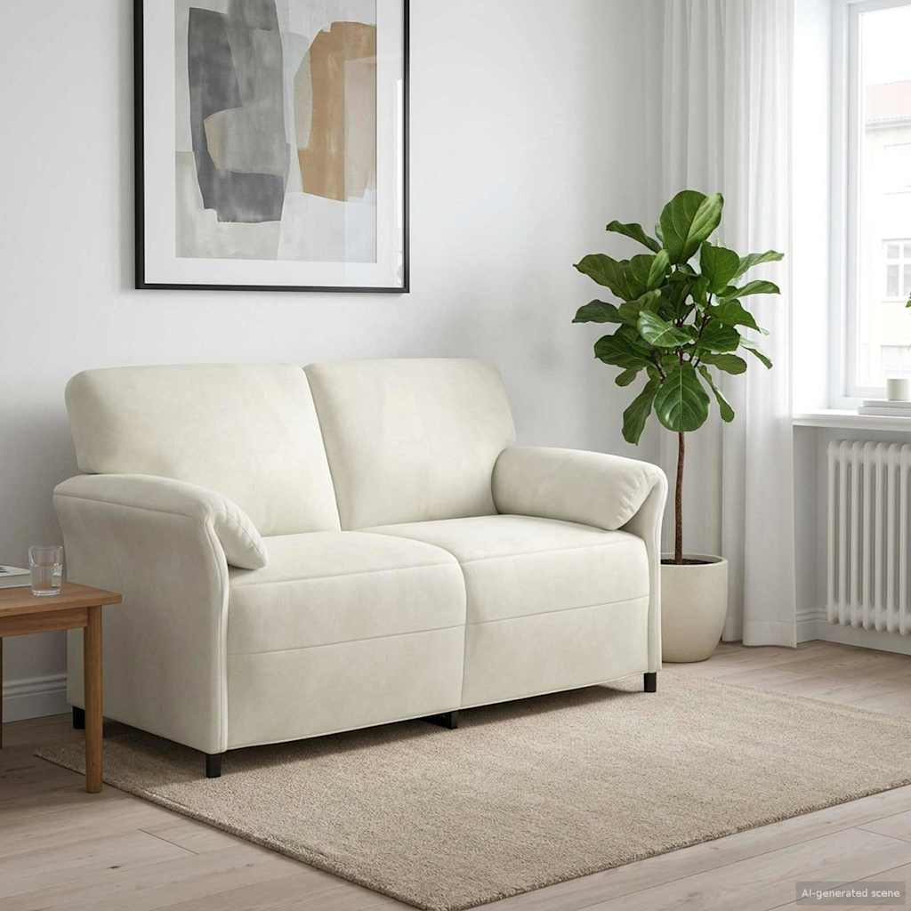 Sofa za dvije osobe Krem 158 x 83 x 95 cm Baršun
