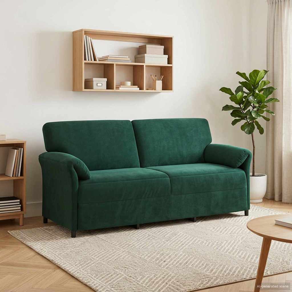 Sofa za 3 osobe Tamnozelena 198 x 83 x 95 cm Baršun