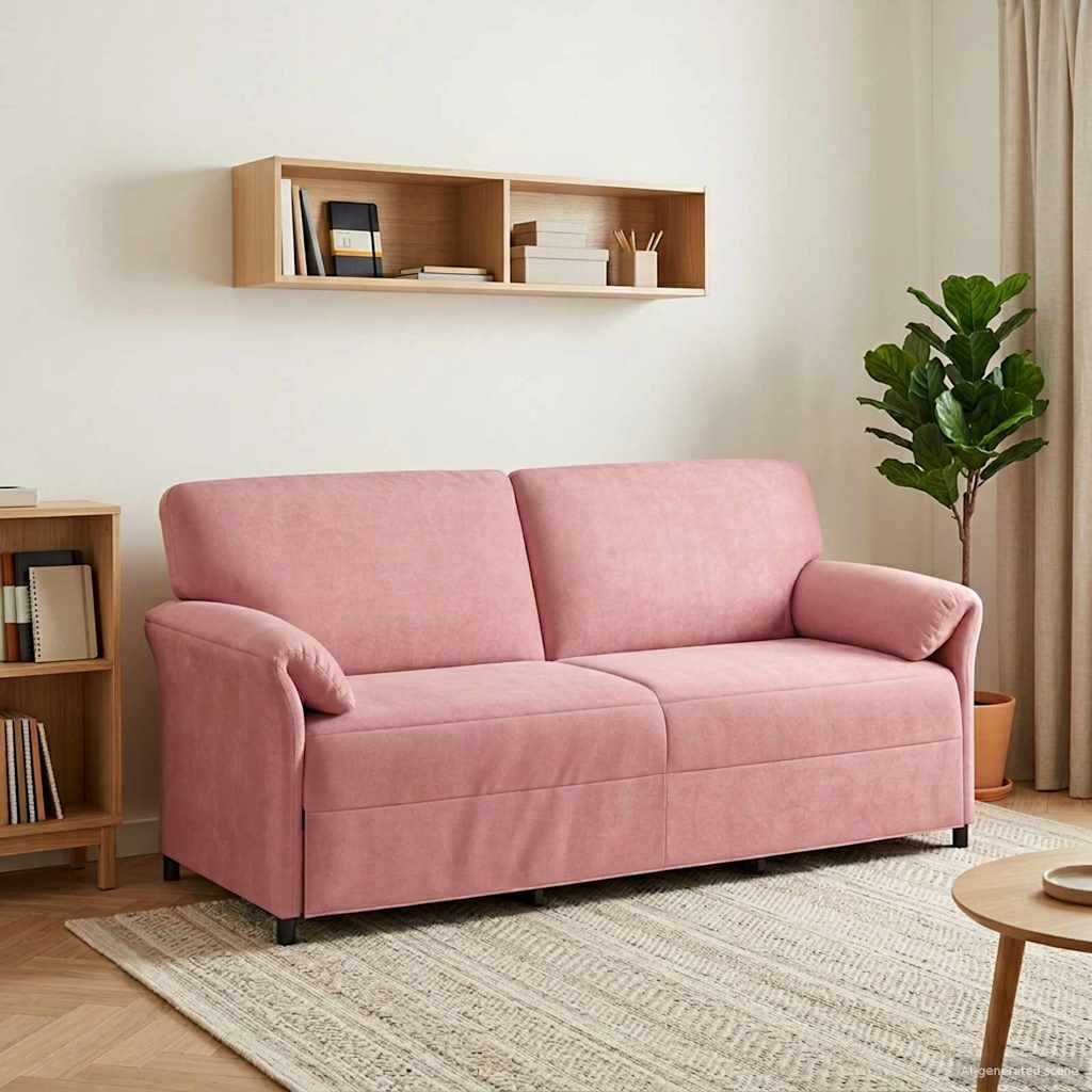 Sofa za 3 osobe Ružičasta 198 x 83 x 95 cm Baršun