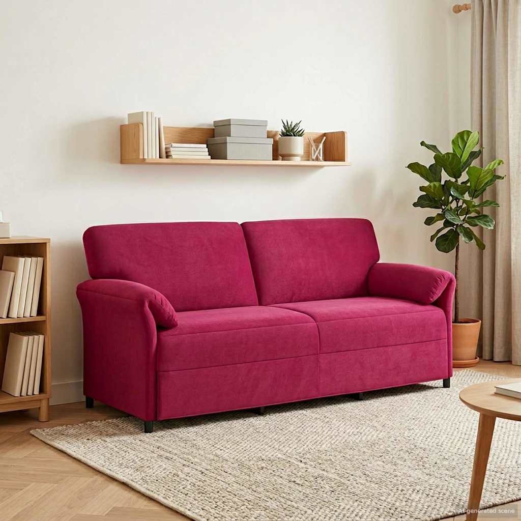 Sofa za 3 osobe Vinska crvena 198 x 83 x 95 cm Baršun