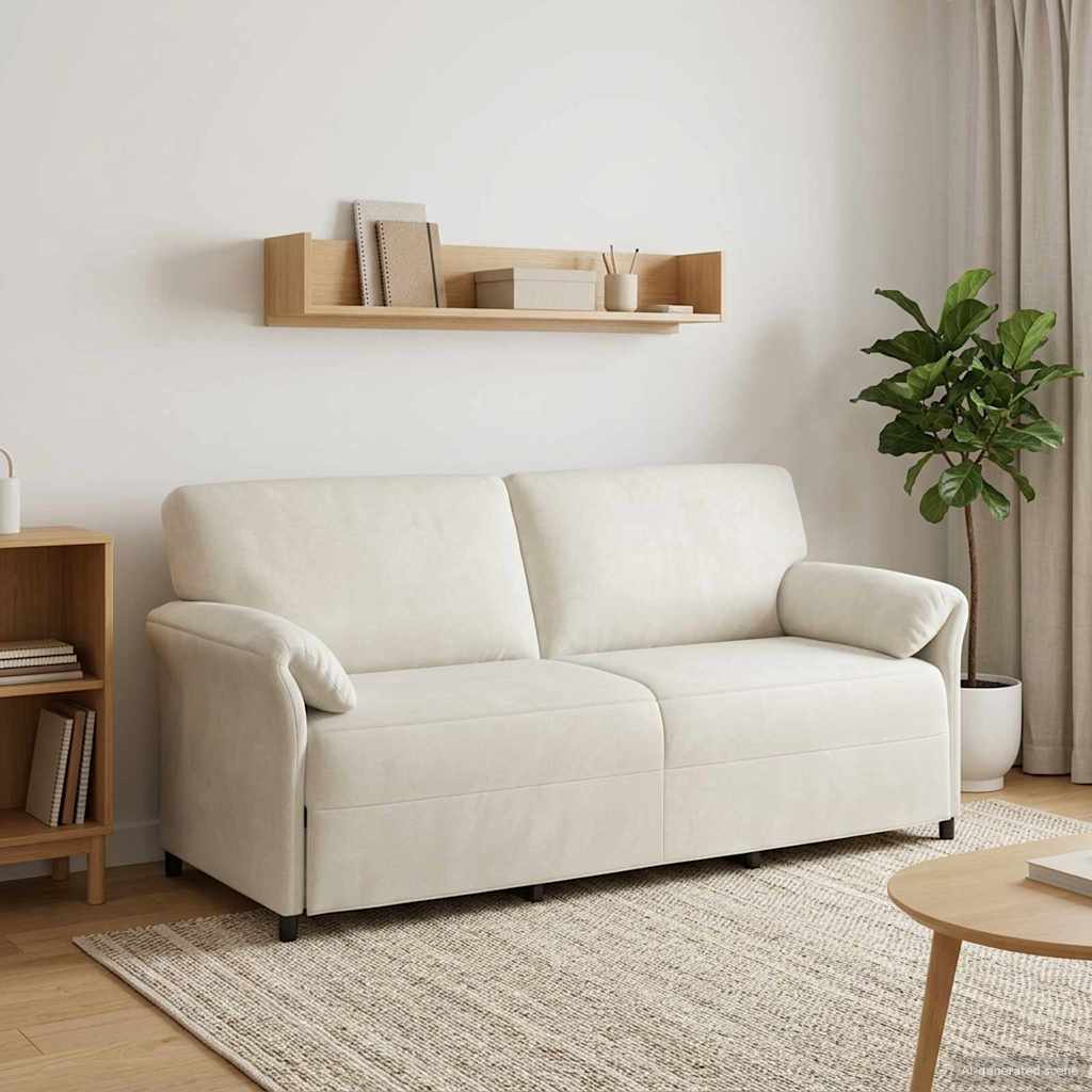 Sofa za 3 osobe Krem 198 x 83 x 95 cm Baršun