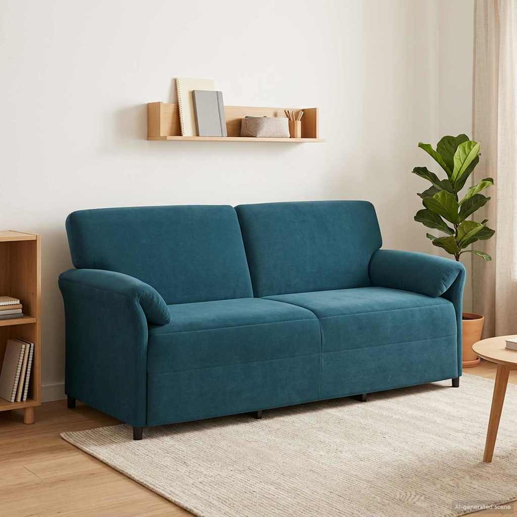 Sofa za 3 osobe Plava 198 x 83 x 95 cm Baršun