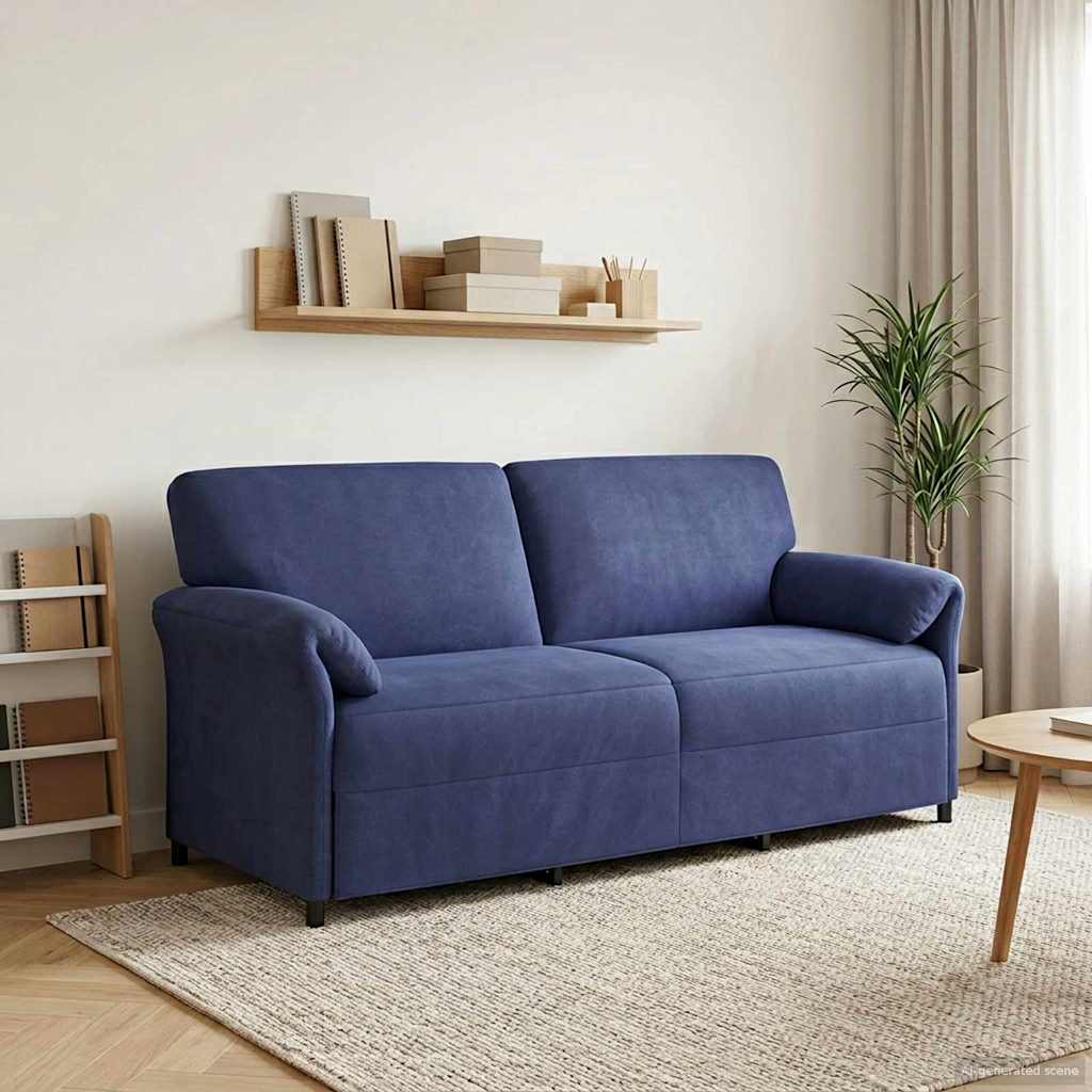 Sofa za 3 osobe Policijska plava 198 x 83 x 95 cm Baršun