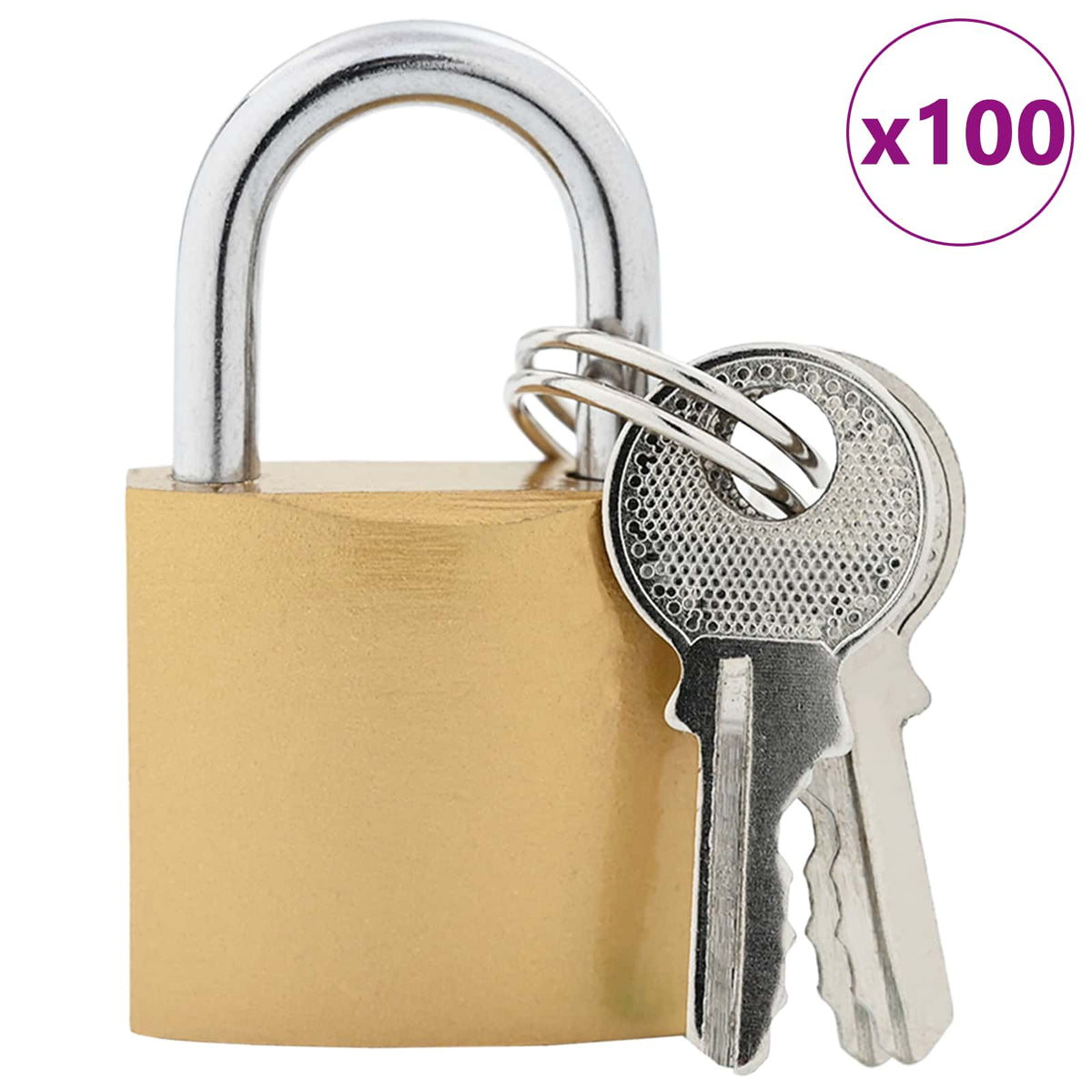 U zaključavanje s ključevima 100 pcs Mjed Željezo