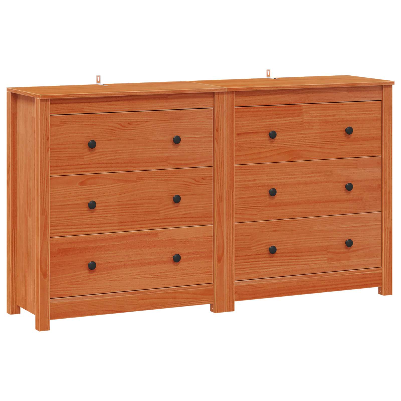 Kreveta 2 pcs Vosak Smeđa 140 x 35 x 80 cm Masivna borovina