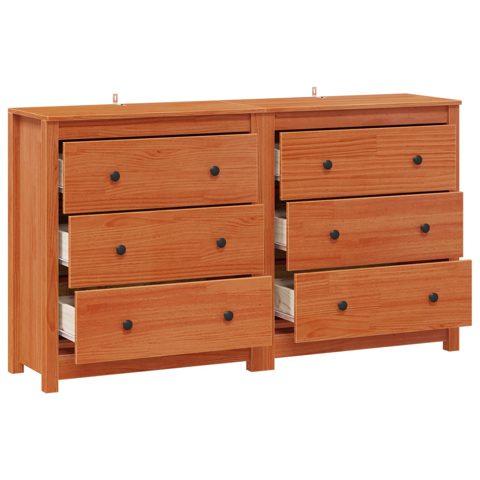 Kreveta 2 pcs Vosak Smeđa 140 x 35 x 80 cm Masivna borovina