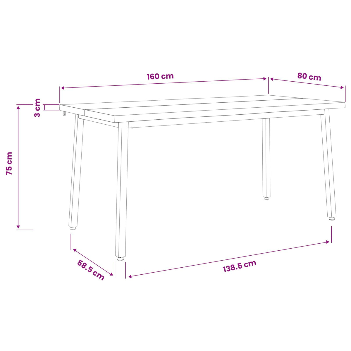 Stol za blagovanje s prirodnim rubom 160 x 80 x 75 cm Prirodna