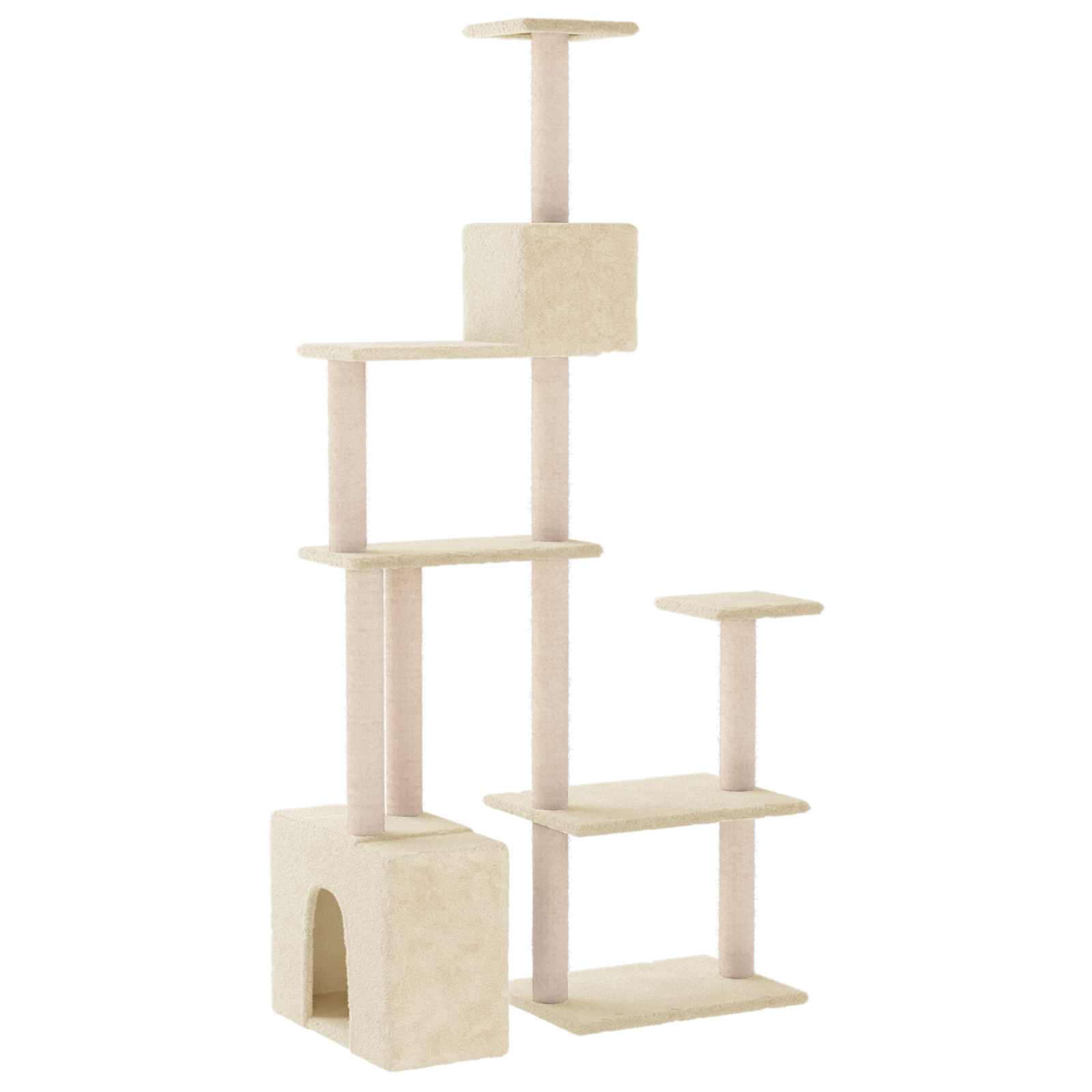 Mačje drvo s sisalnim postoljima za grebanje Krem 177,5 cm