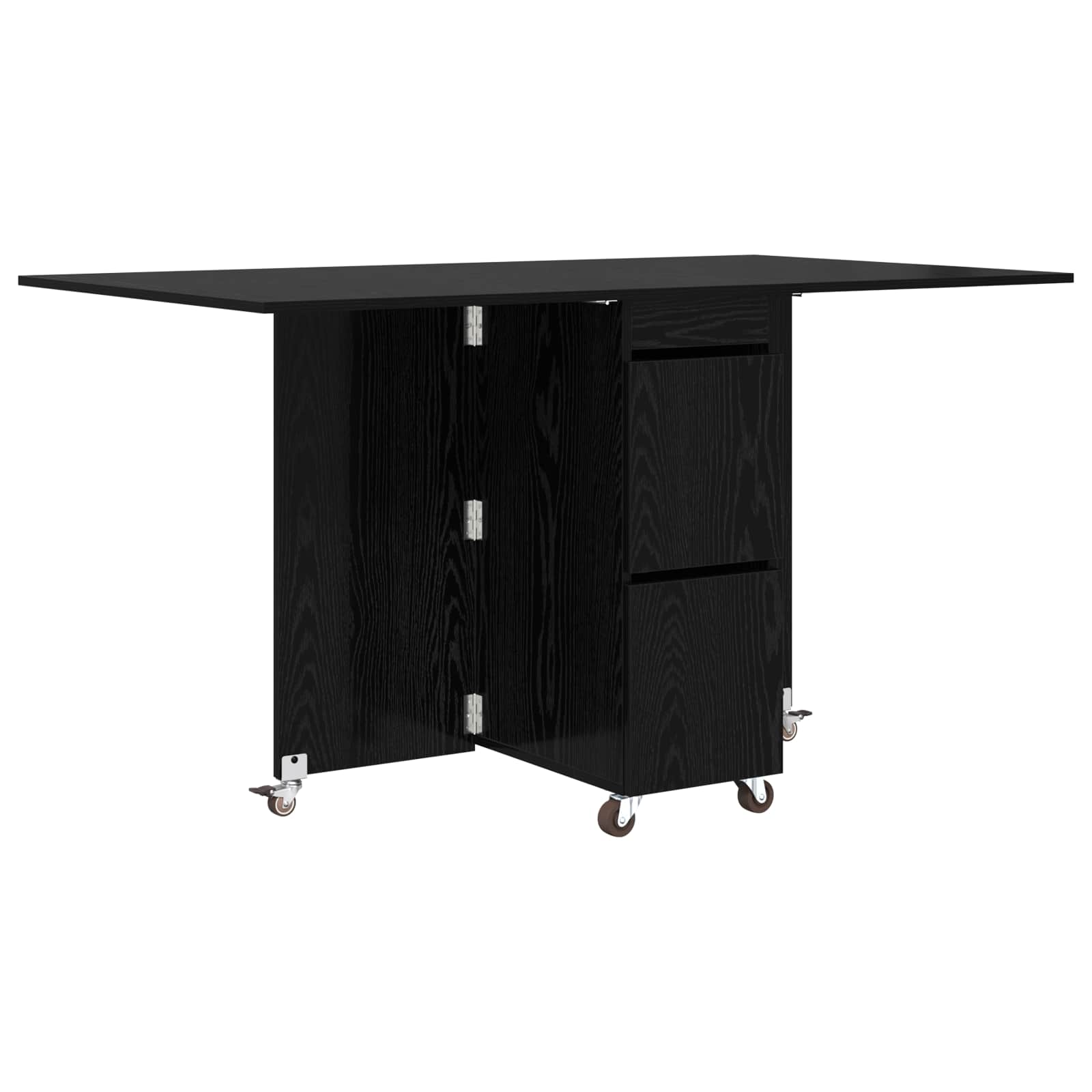Blagovaonski stol 140 x 80 x 77 cm Konstruirano drvo Crni hrast