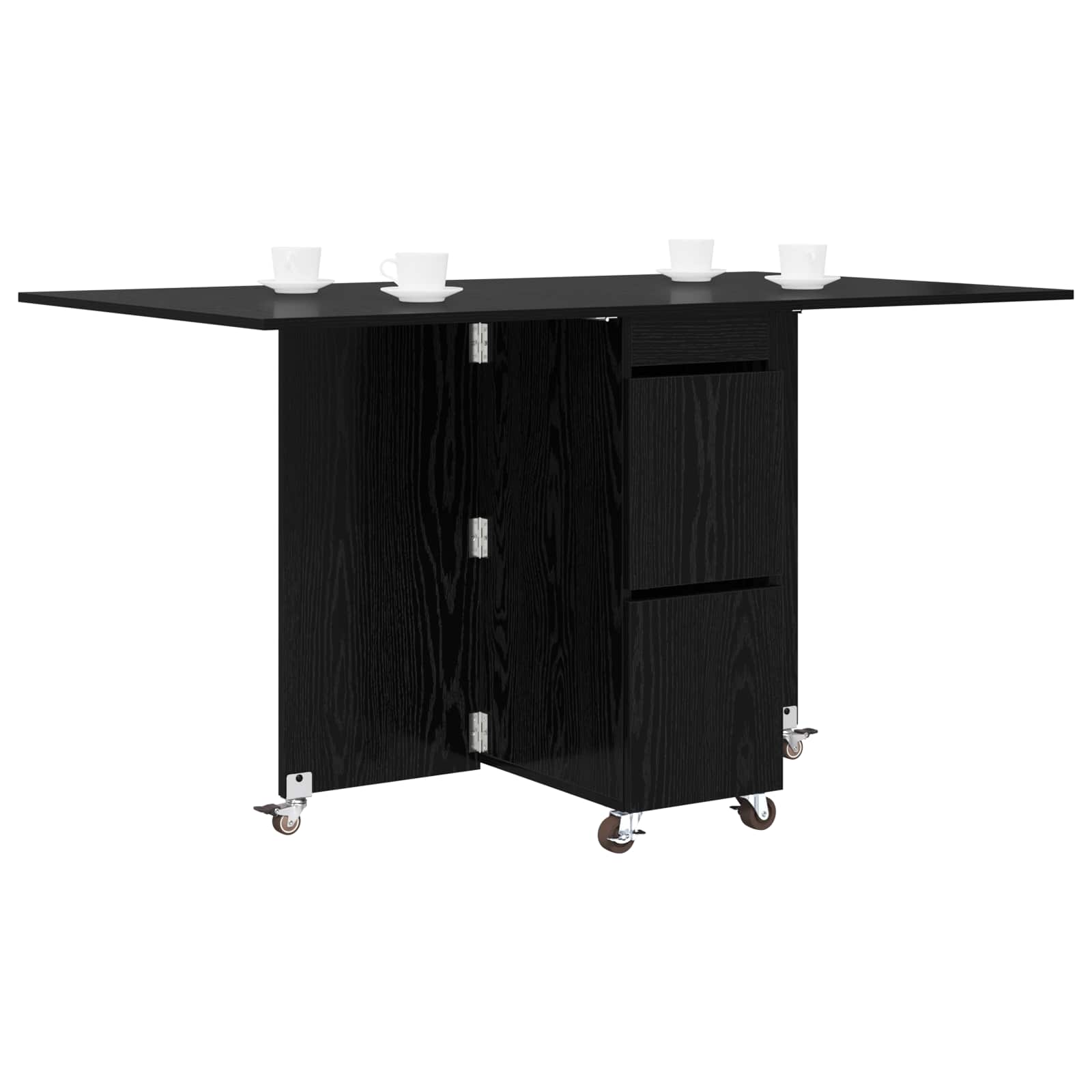 Blagovaonski stol 140 x 80 x 77 cm Konstruirano drvo Crni hrast