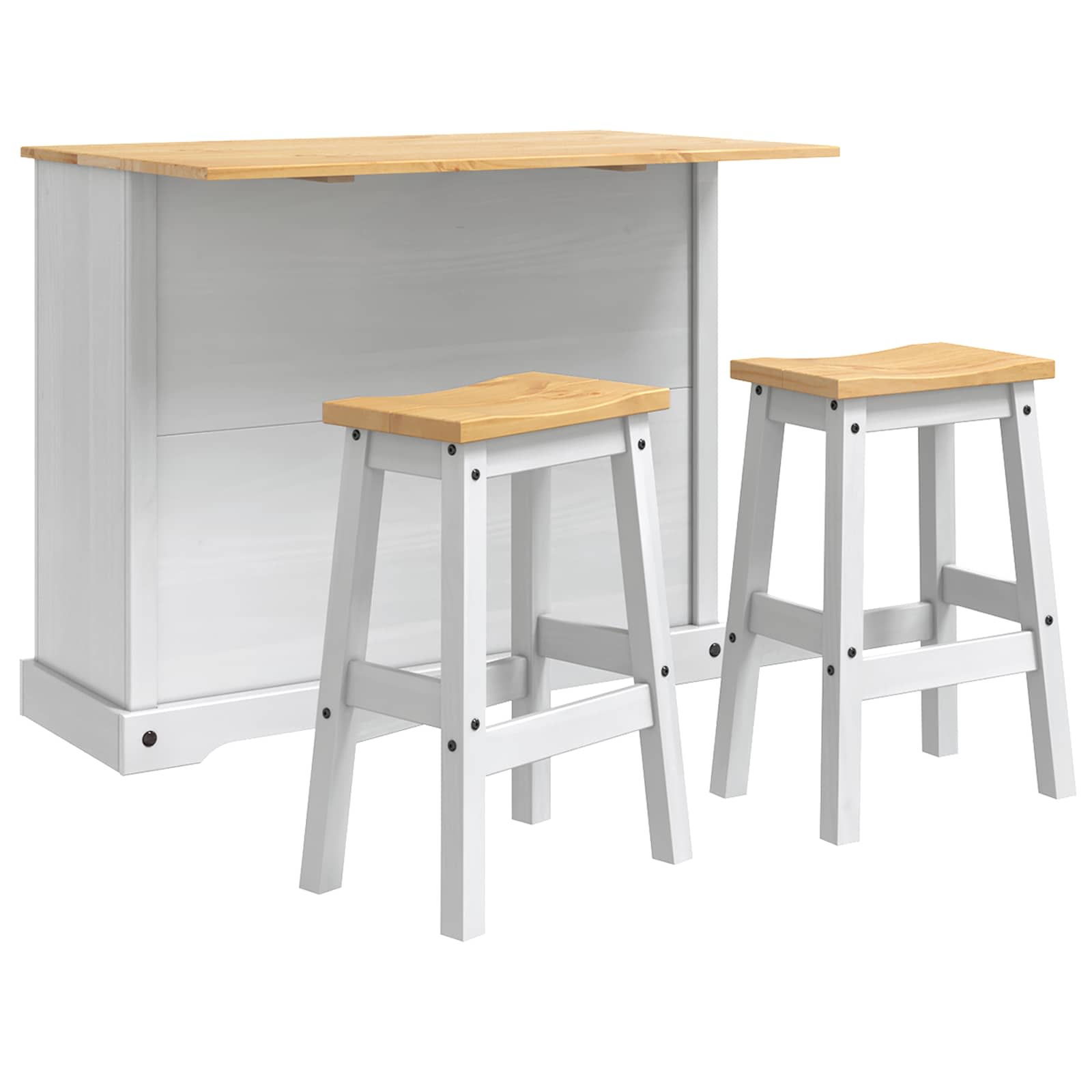 Set kuhinjskog otoka Corona 3 pcs Bijela i vosak od meda