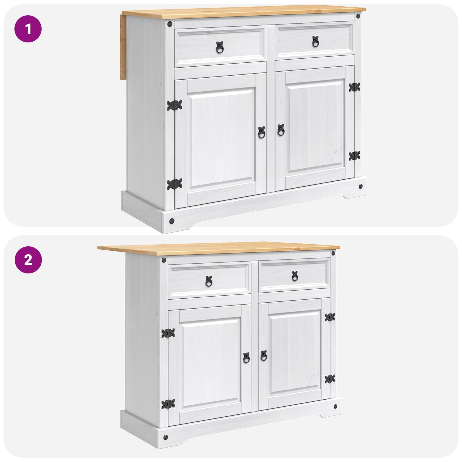 Set kuhinjskog otoka Corona 3 pcs Bijela i vosak od meda