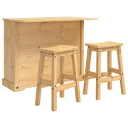 Set kuhinjskog otoka s ladicama 3 pcs Medeni vosak Čvrsta bor