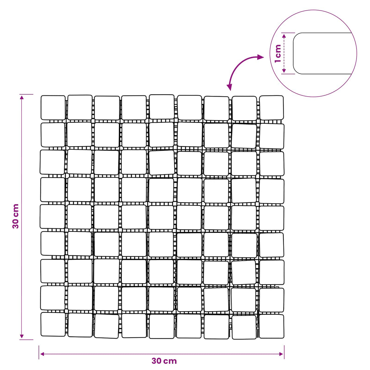 Mozaik pločice Siva 30 x 30 cm Mramor
