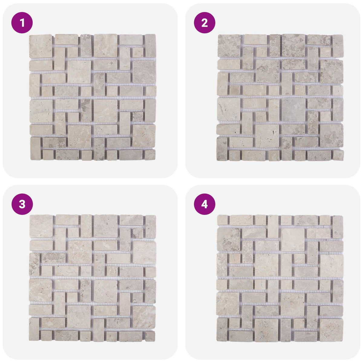 Mozaik pločice Krem 30 x 30 cm Mramor