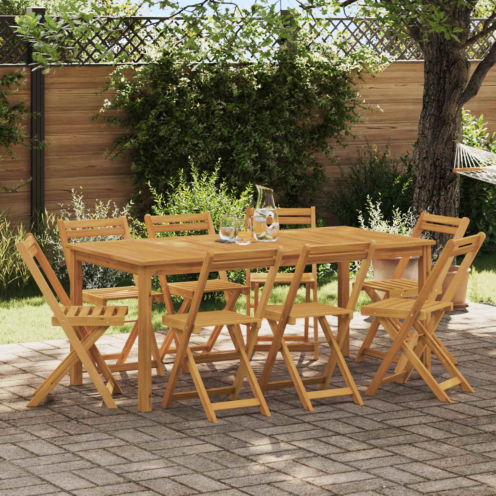 Vanjske bistro stolice 8 pcs Prirodna 40 x 53 x 80 cm