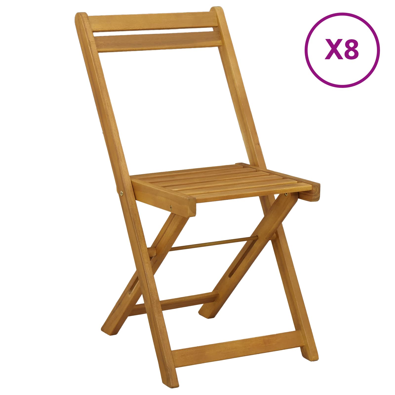 Vanjske bistro stolice 8 pcs Prirodna 40 x 53 x 80 cm