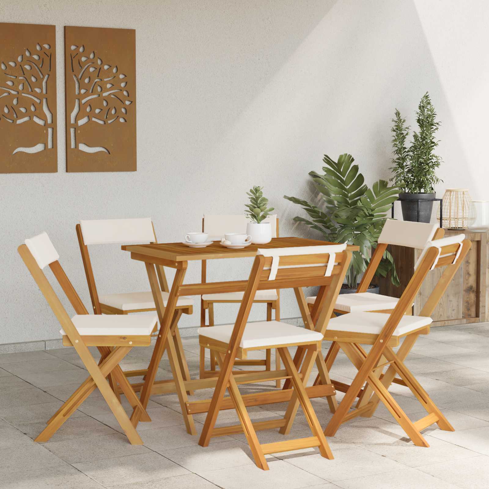 Vanjske bistro stolice 6 pcs Krem bijela 40 x 53 x 80 cm