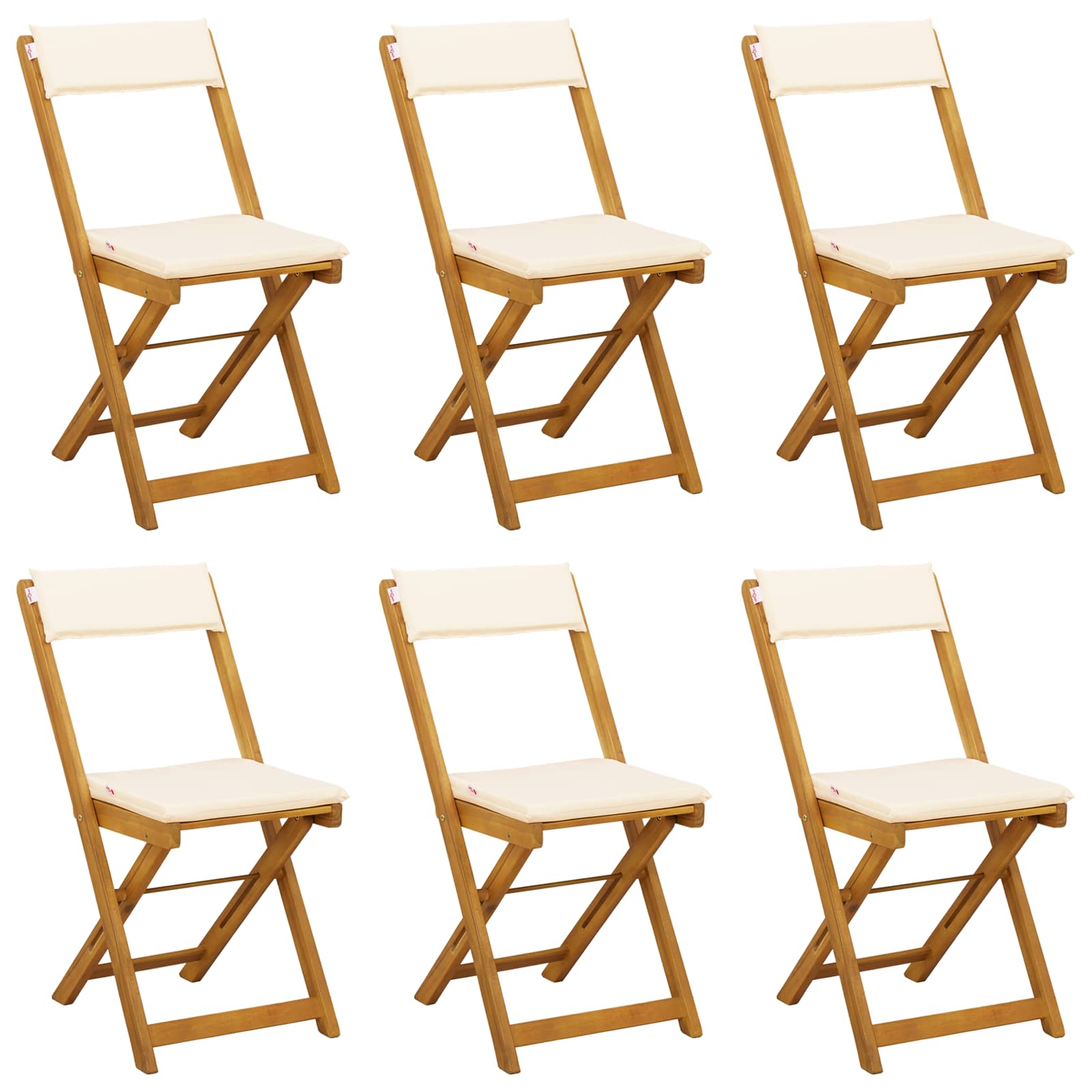 Vanjske bistro stolice 6 pcs Krem bijela 40 x 53 x 80 cm