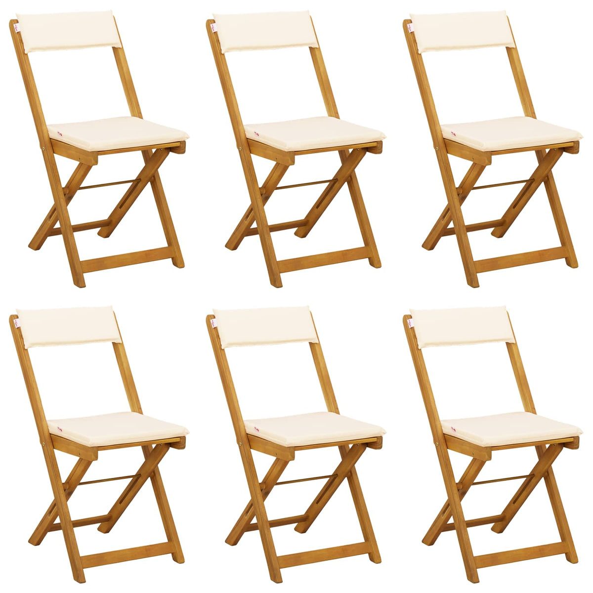 Vanjske bistro stolice 6 pcs Krem bijela 40 x 53 x 80 cm