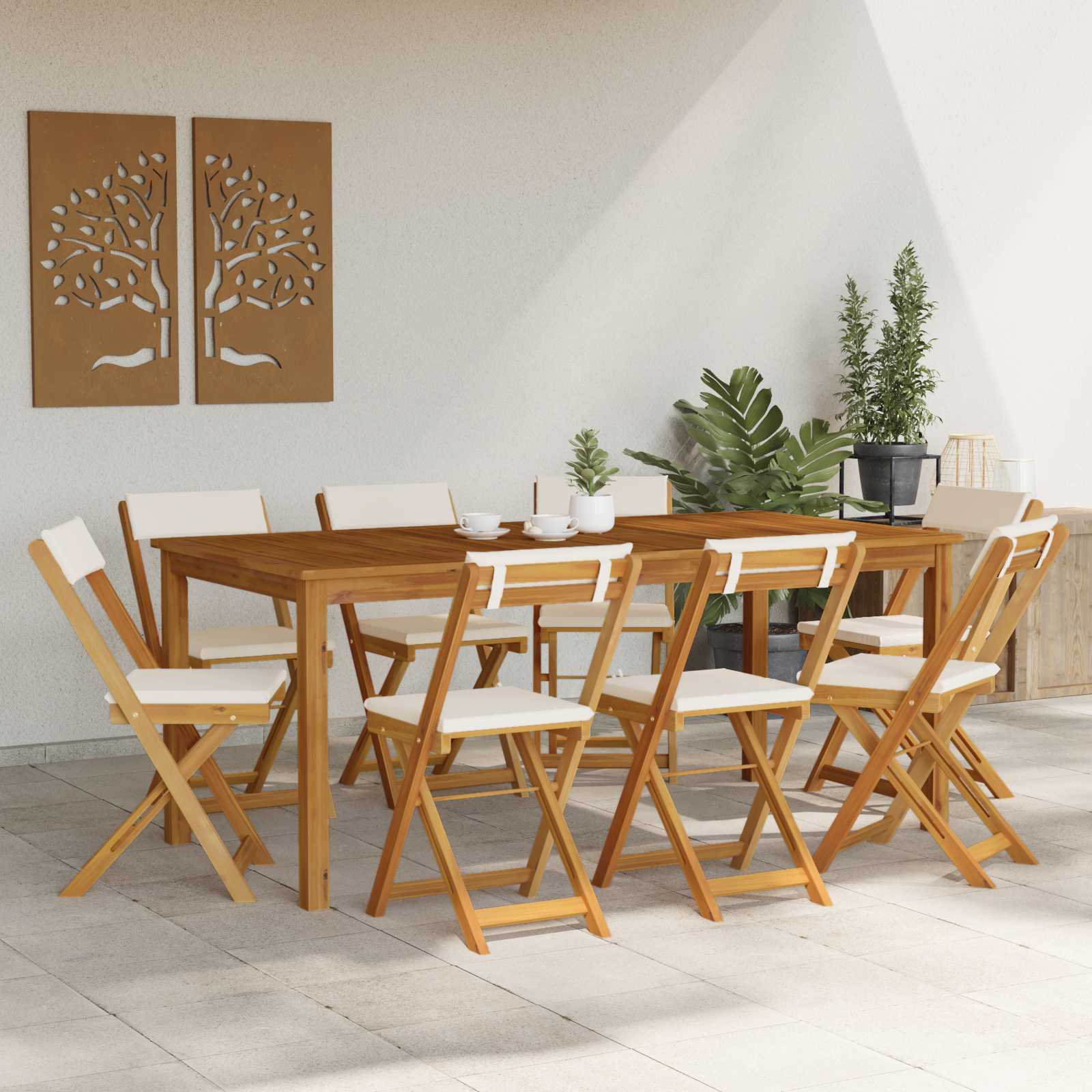 Vanjske bistro stolice 8 pcs Krem bijela 40 x 53 x 80 cm