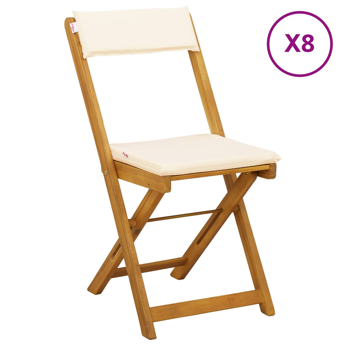 Vanjske bistro stolice 8 pcs Krem bijela 40 x 53 x 80 cm