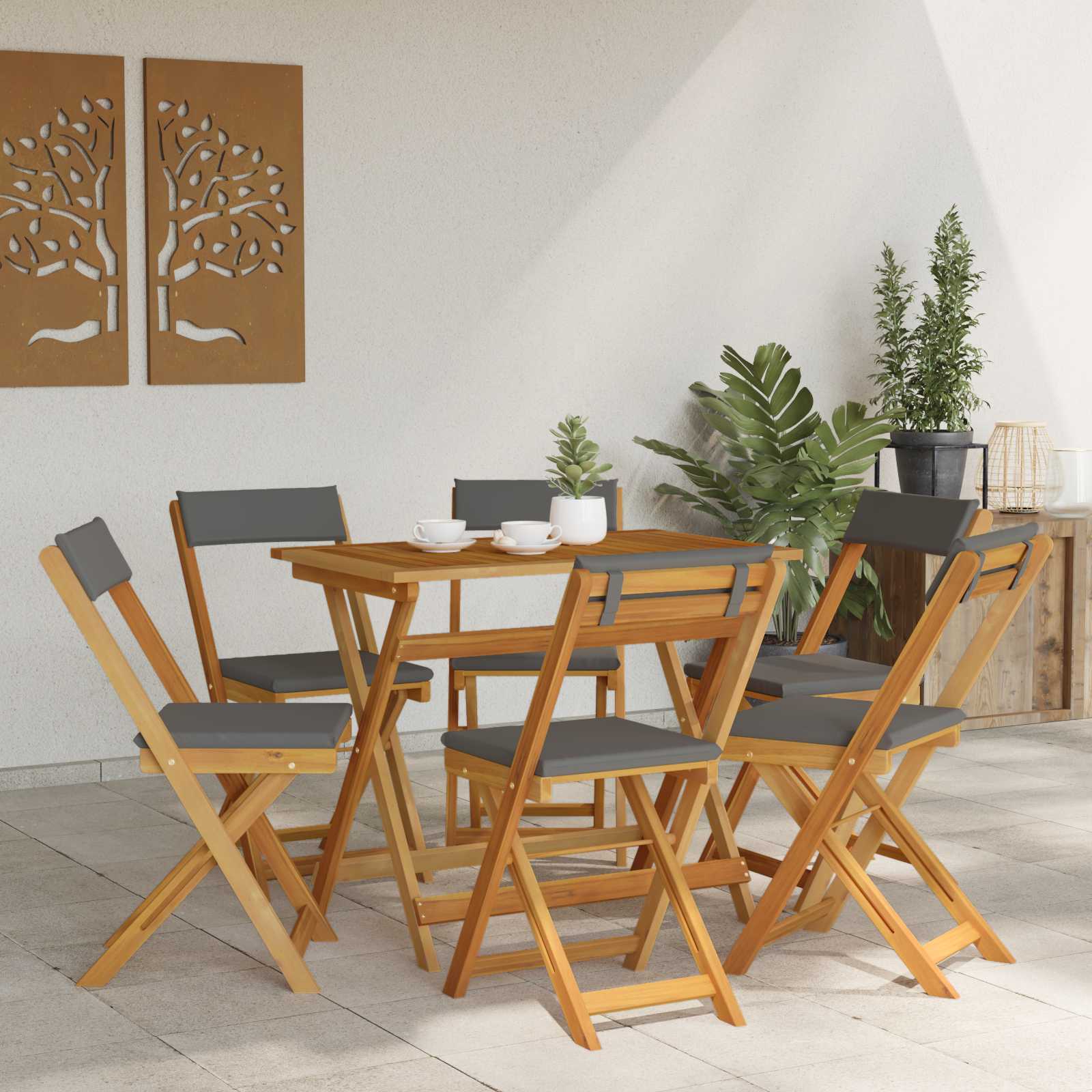 Vanjske bistro stolice 6 pcs Tamnosiva 40 x 53 x 80 cm