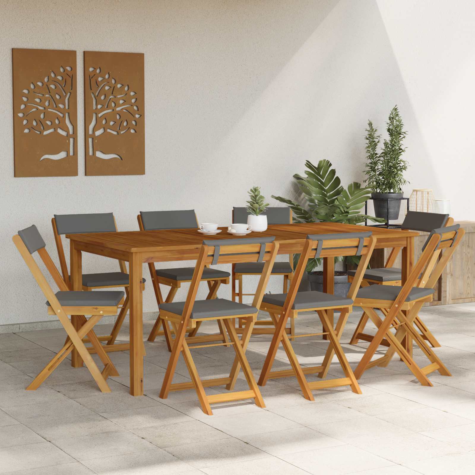 Vanjske bistro stolice 8 pcs Tamnosiva 40 x 53 x 80 cm