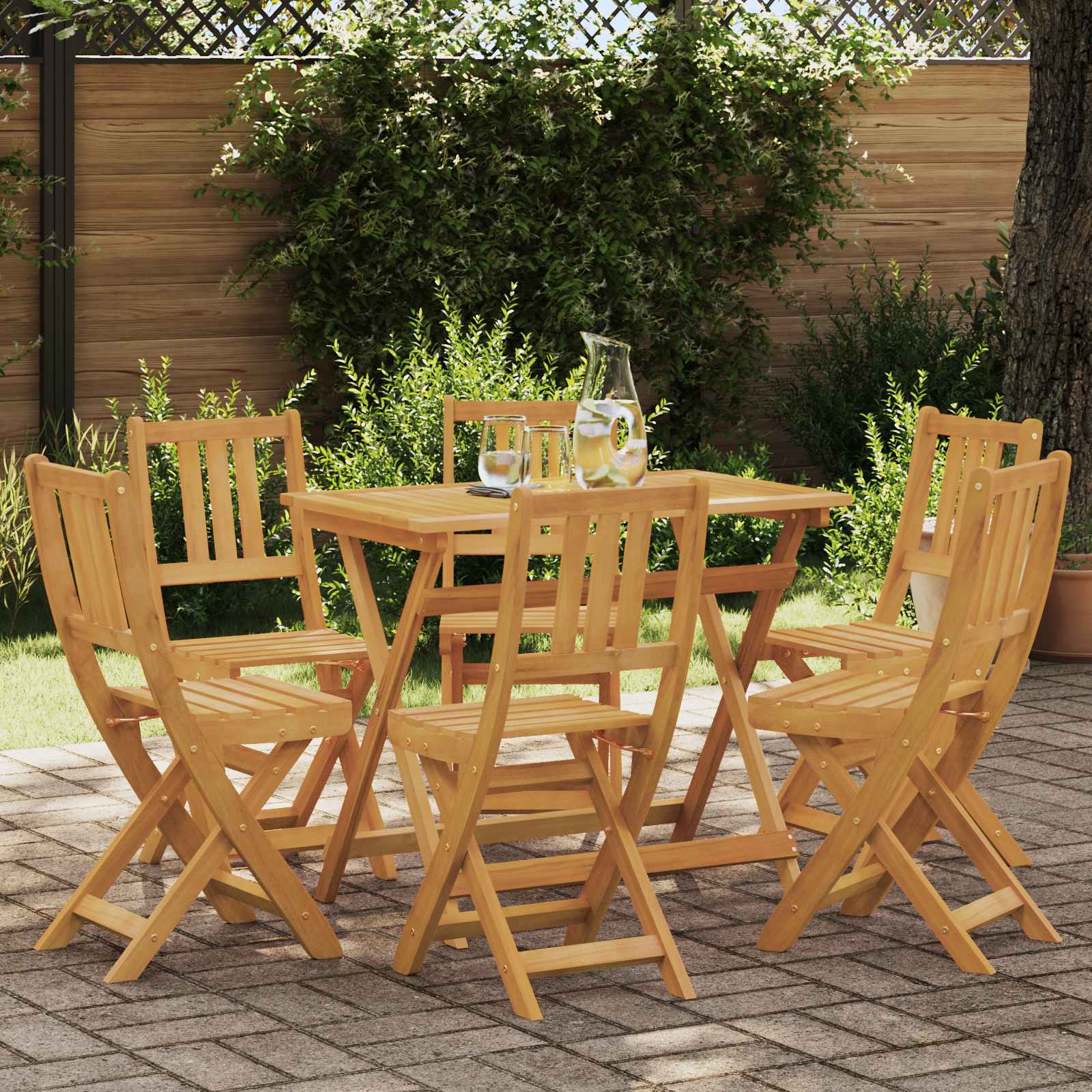 Vanjske bistro stolice 6 pcs Prirodna Čvrsto drvo akacije