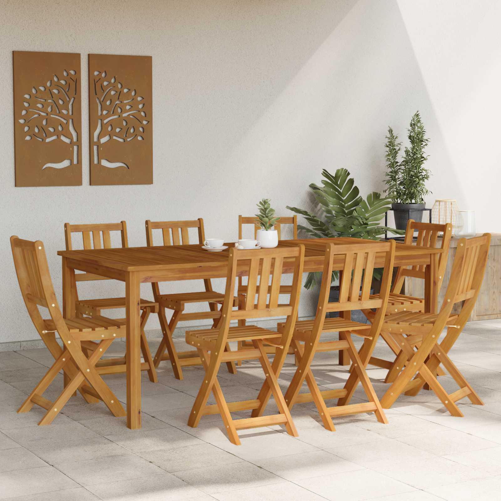 Vanjske bistro stolice 8 pcs Prirodna 40 x 42 x 85 cm