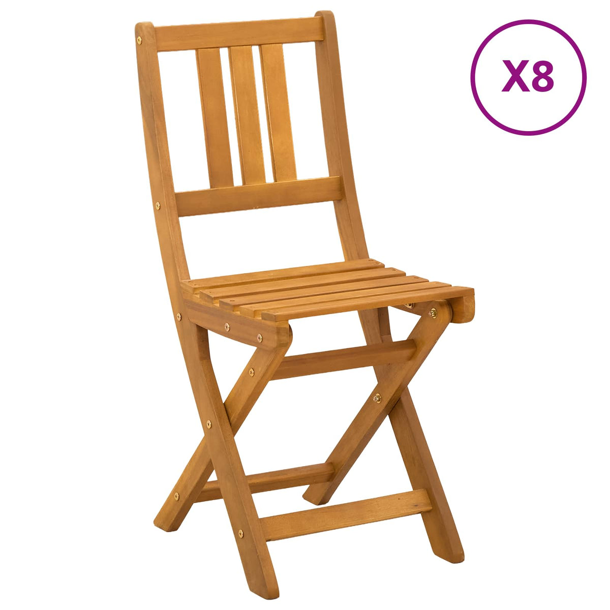 Vanjske bistro stolice 8 pcs Prirodna 40 x 42 x 85 cm
