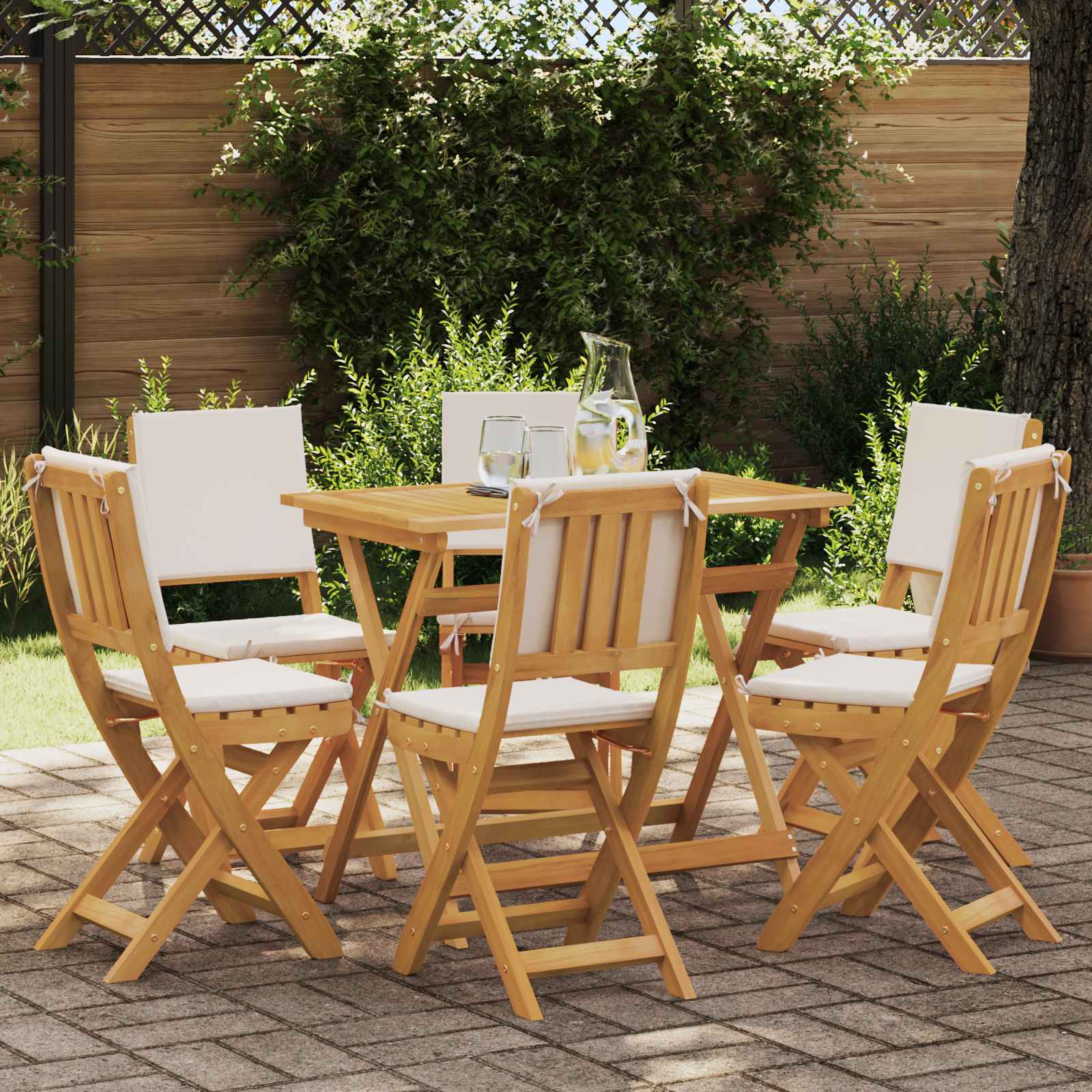 Vanjske bistro stolice 6 pcs Krem bijela 38 x 46 x 85 cm