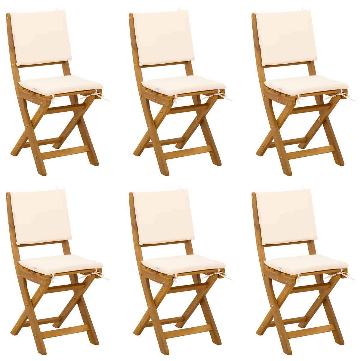 Vanjske bistro stolice 6 pcs Krem bijela 38 x 46 x 85 cm