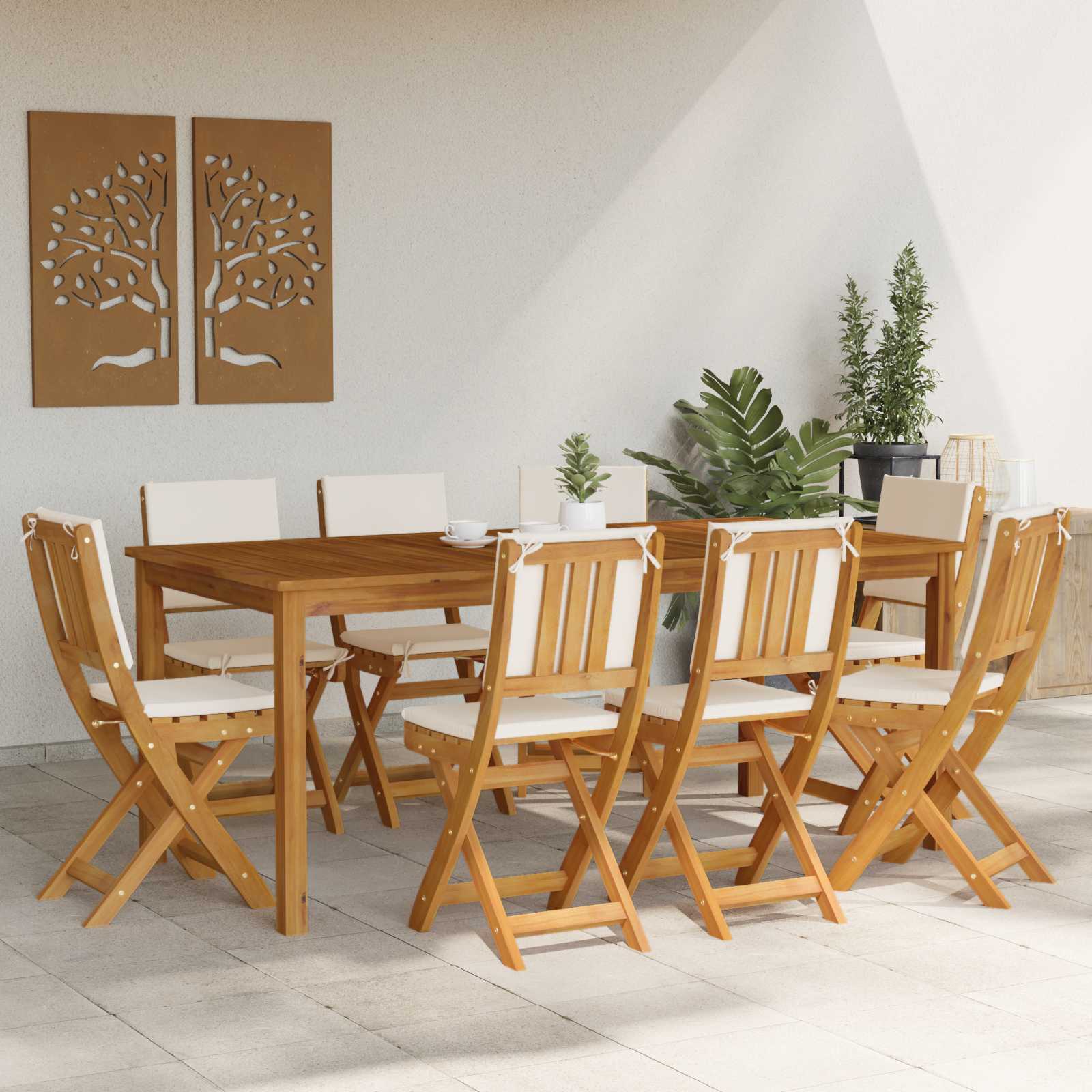 Vanjske bistro stolice 8 pcs Krem bijela 38 x 46 x 85 cm