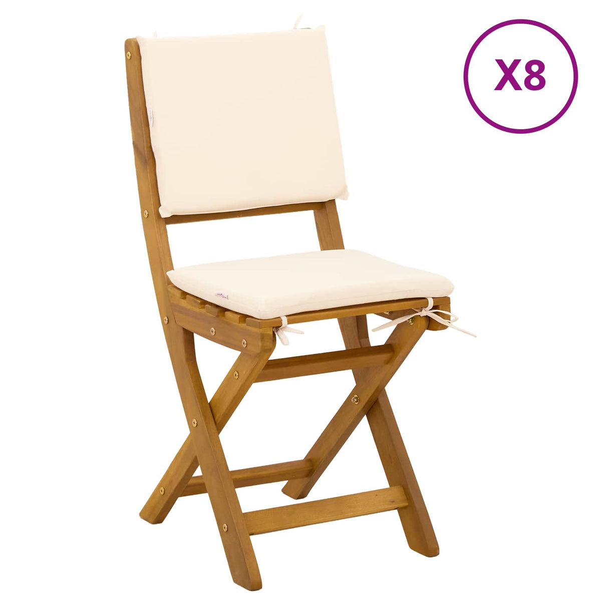 Vanjske bistro stolice 8 pcs Krem bijela 38 x 46 x 85 cm