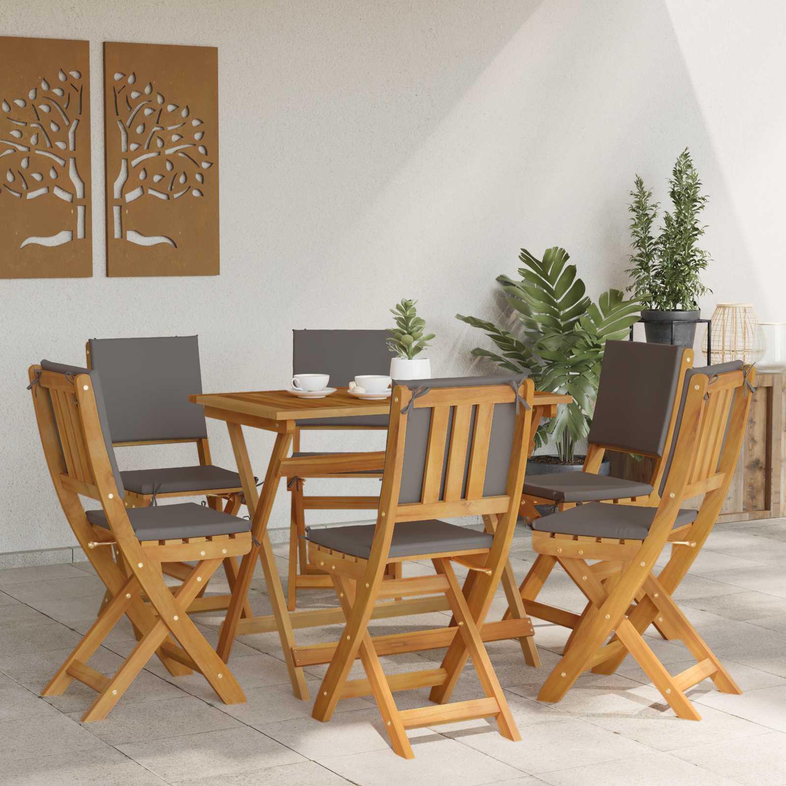 Vanjske bistro stolice 6 pcs Tamnosiva 38 x 46 x 85 cm