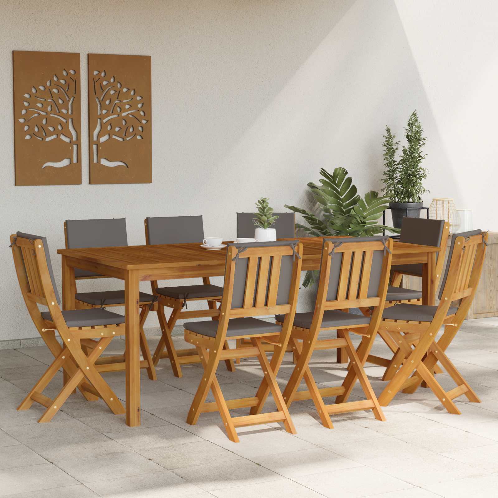 Vanjske bistro stolice 8 pcs Tamnosiva 38 x 46 x 85 cm