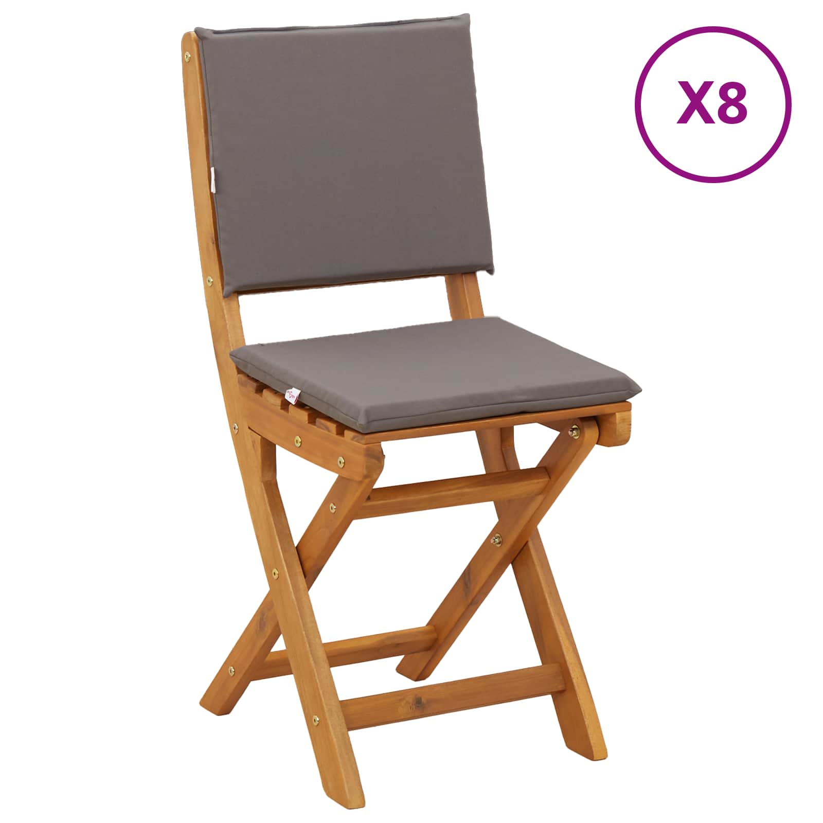 Vanjske bistro stolice 8 pcs Tamnosiva 38 x 46 x 85 cm