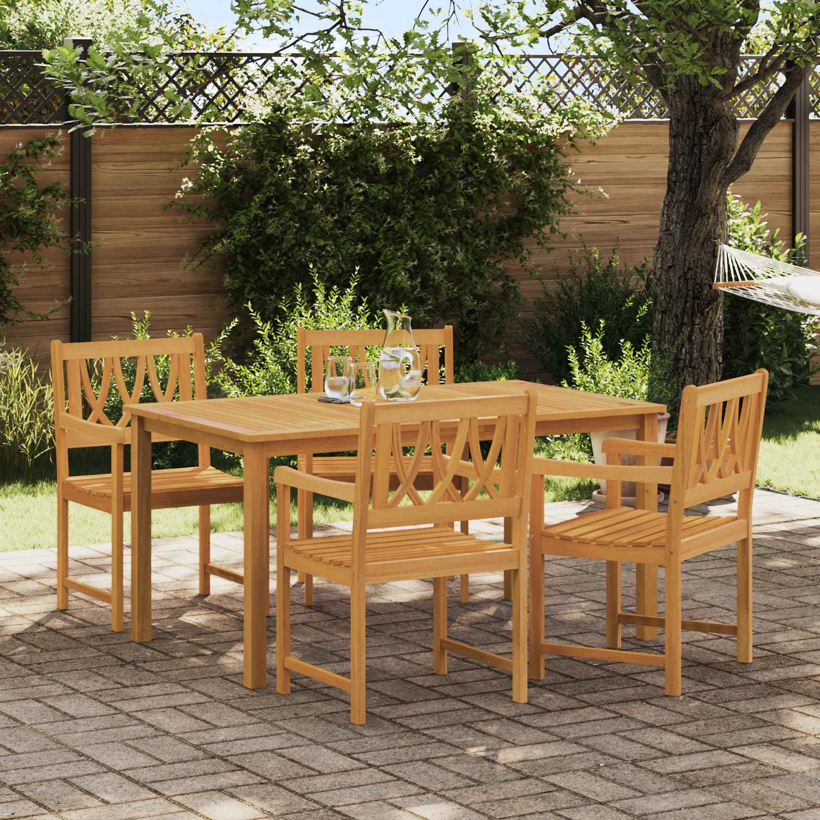 Vanjska klupa 4 pcs Prirodna 56 x 55,5 x 90 cm