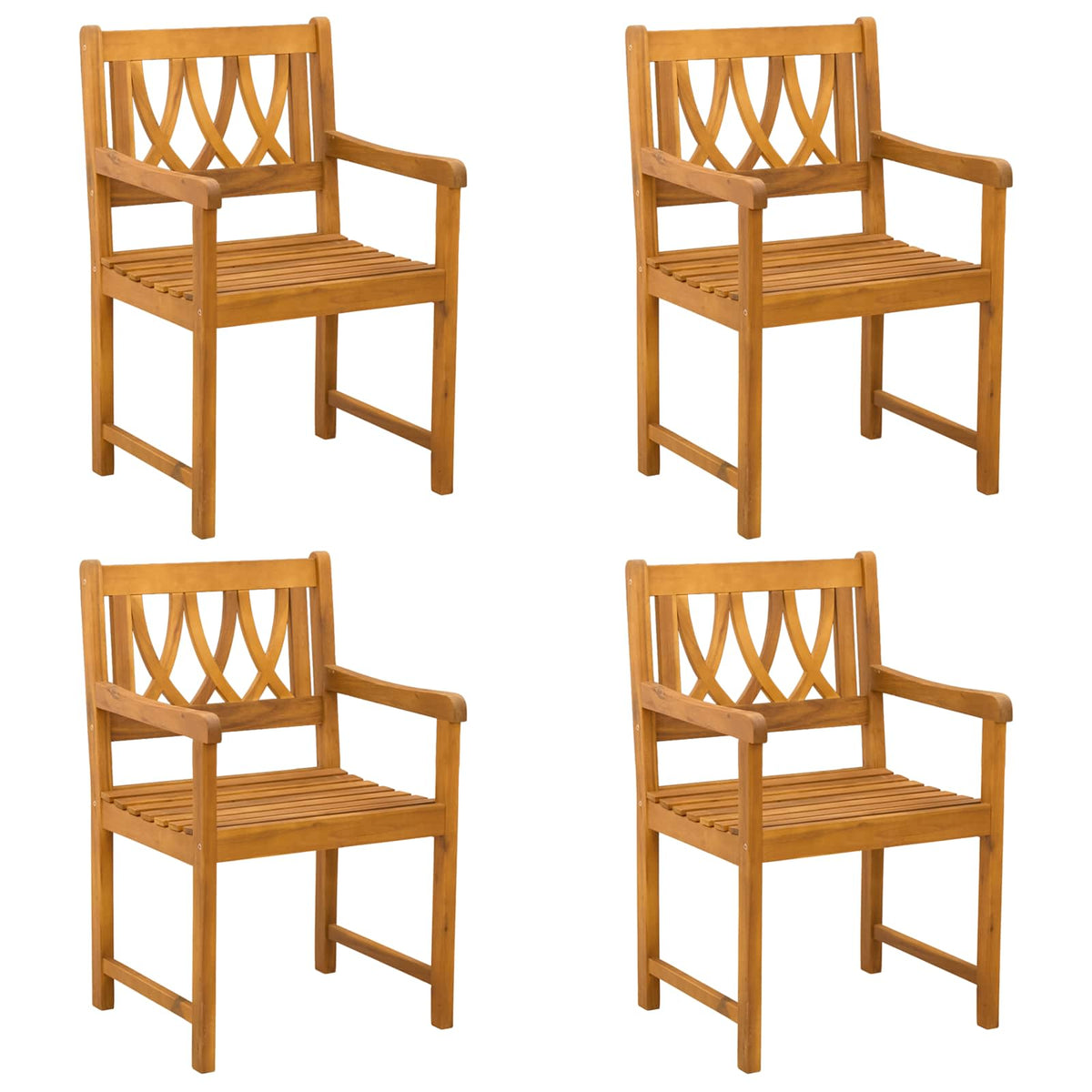 Vanjska klupa 4 pcs Prirodna 56 x 55,5 x 90 cm