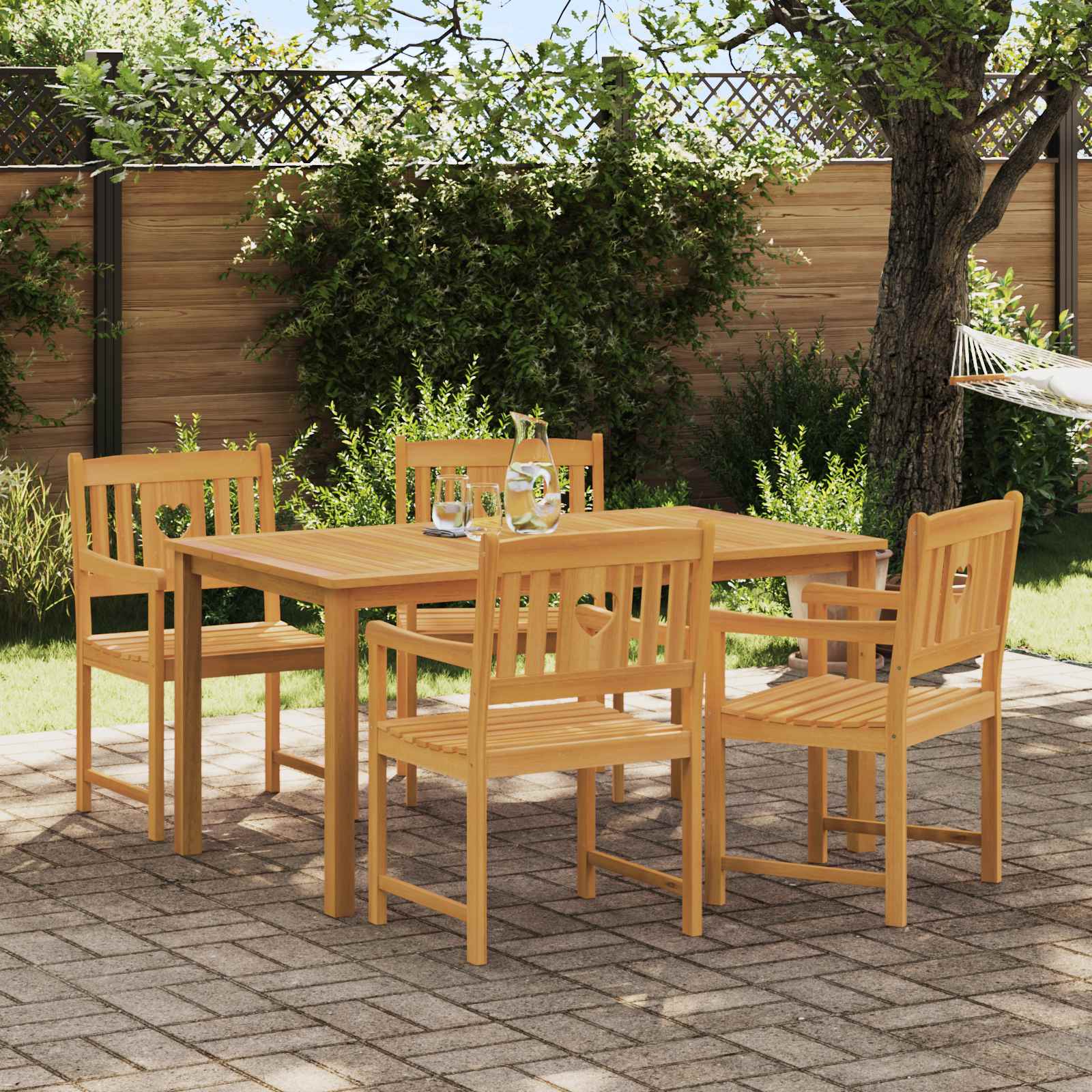 Vanjska klupa 4 pcs Prirodna 56 x 55,5 x 90 cm