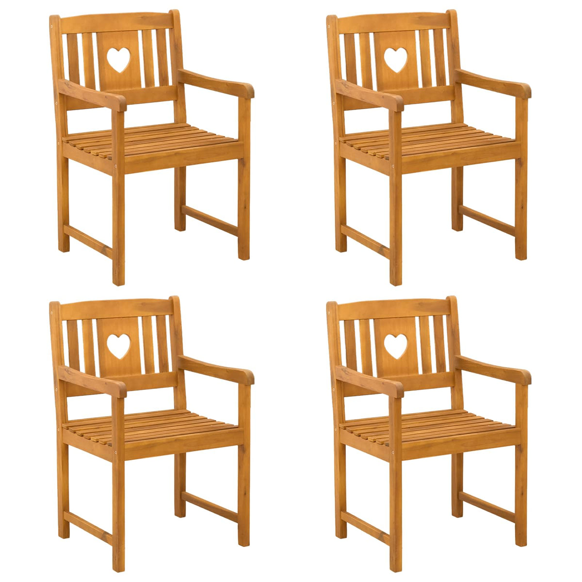 Vanjska klupa 4 pcs Prirodna 56 x 55,5 x 90 cm