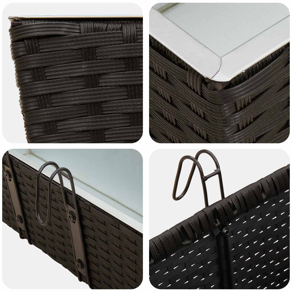 Ograda 2 pcs Crna 50 x 17 x 17 cm Metal