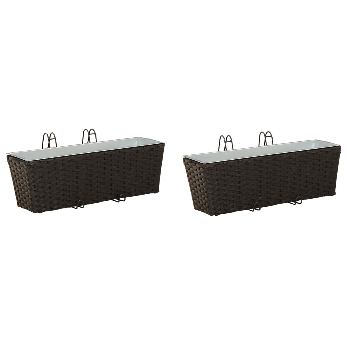 Ograda 2 pcs Crna 50 x 17 x 17 cm Metal