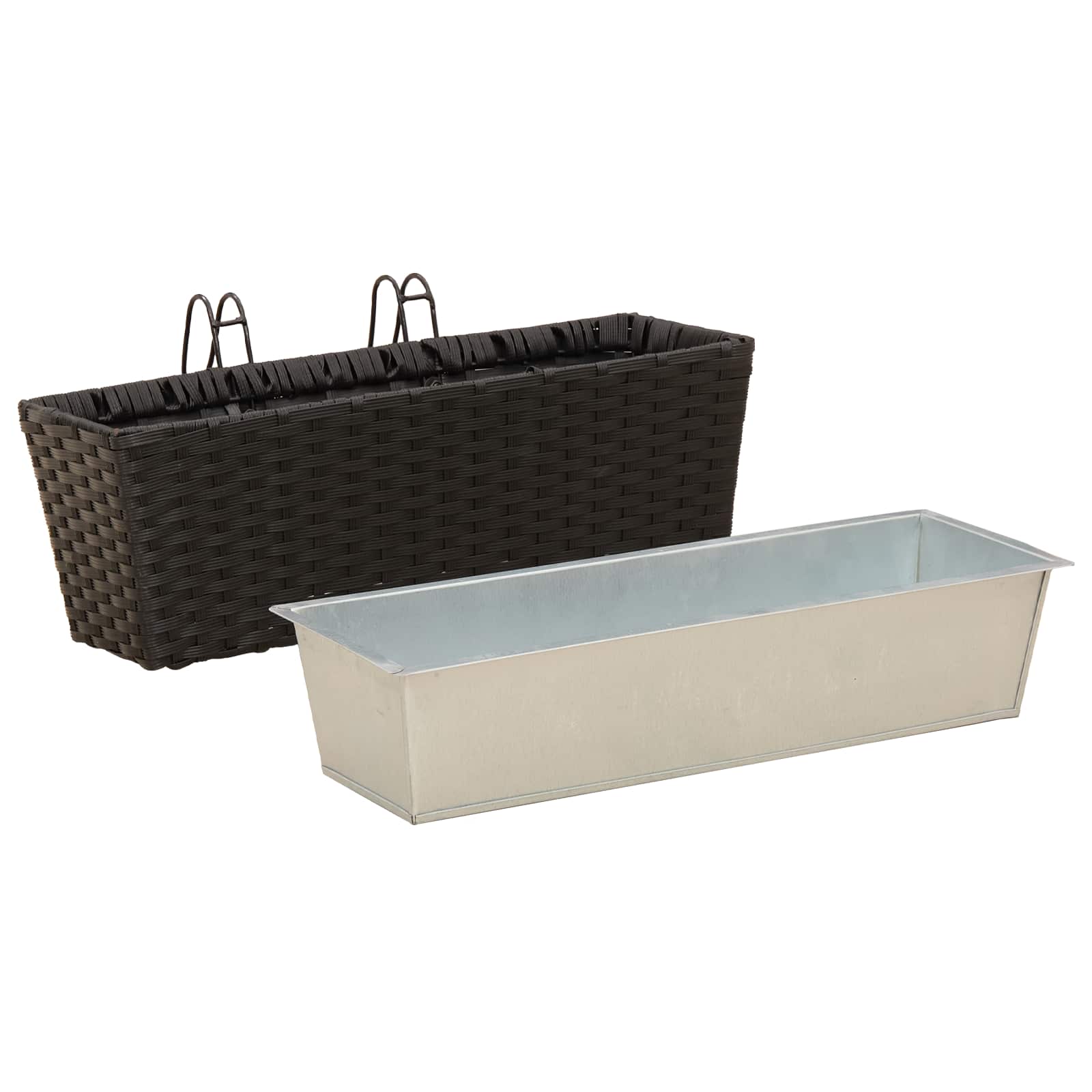 Ograda 2 pcs Crna 50 x 17 x 17 cm Metal