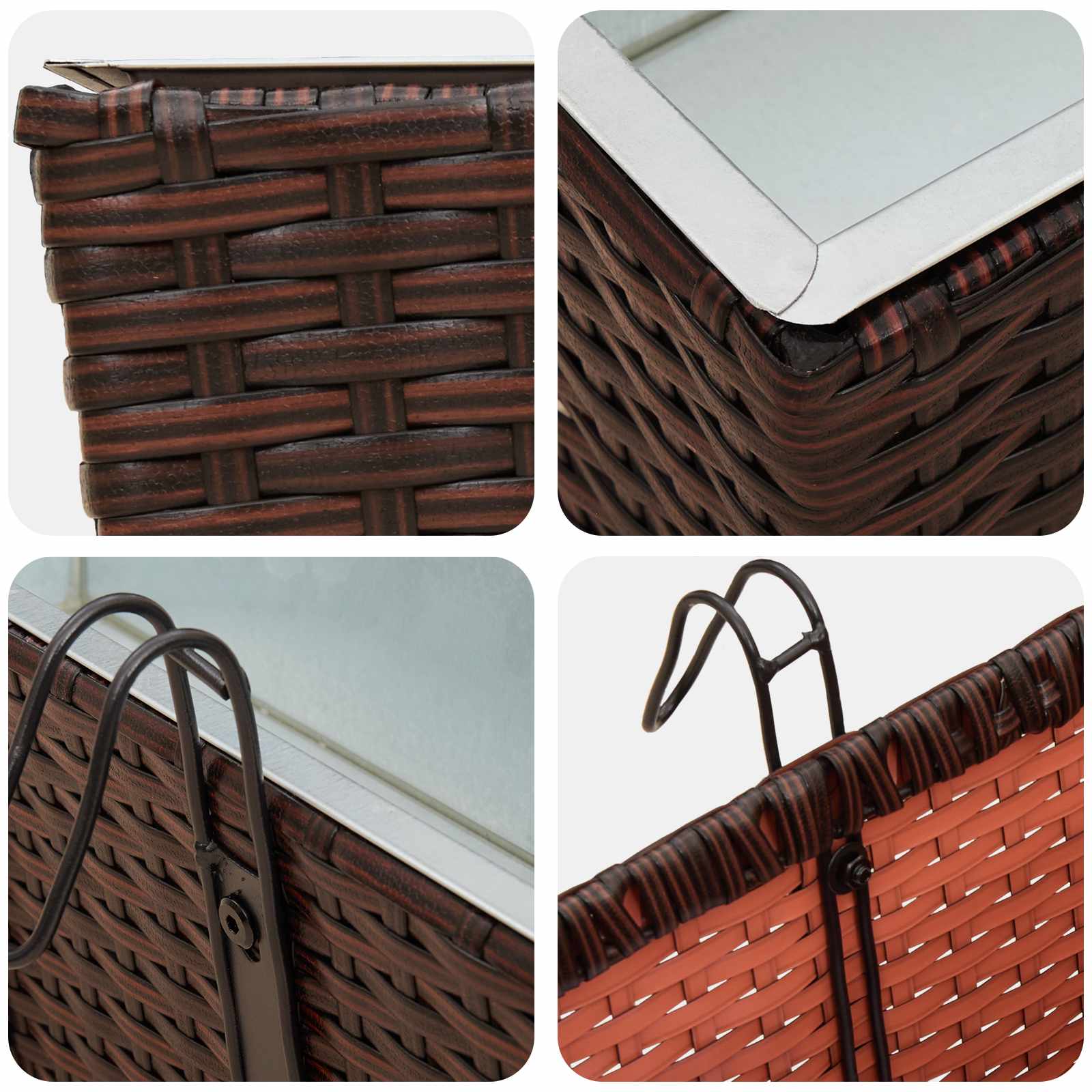 Ograda 2 pcs 80 x 17 x 17 cm Metal