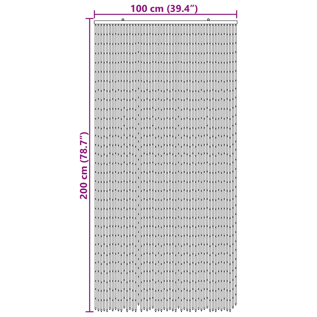 Zavjesa za vrata protiv insekata višebojna 100 x 200 cm Bambus