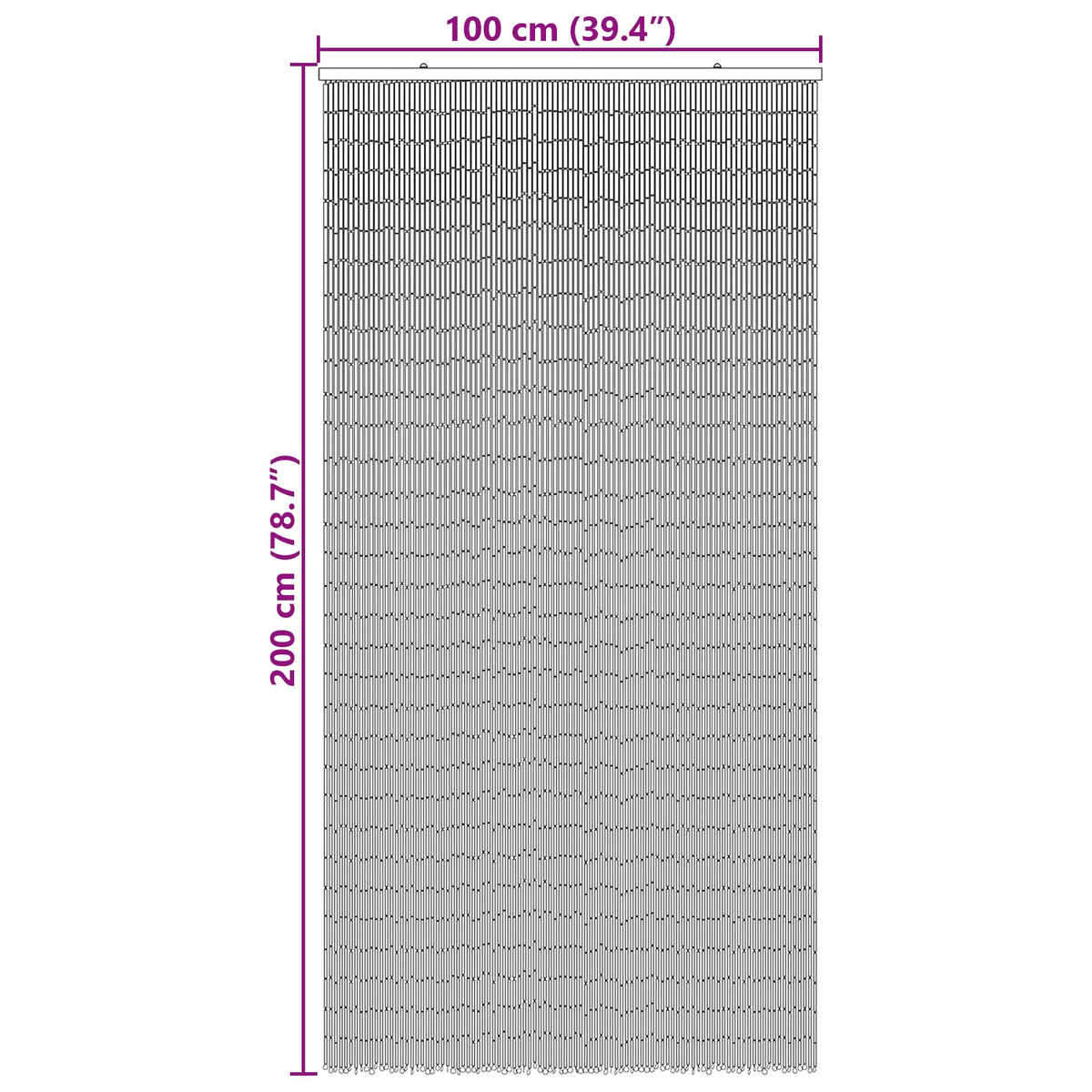 Zavjesa za vrata protiv insekata višebojna 200 x 100 cm Bambus