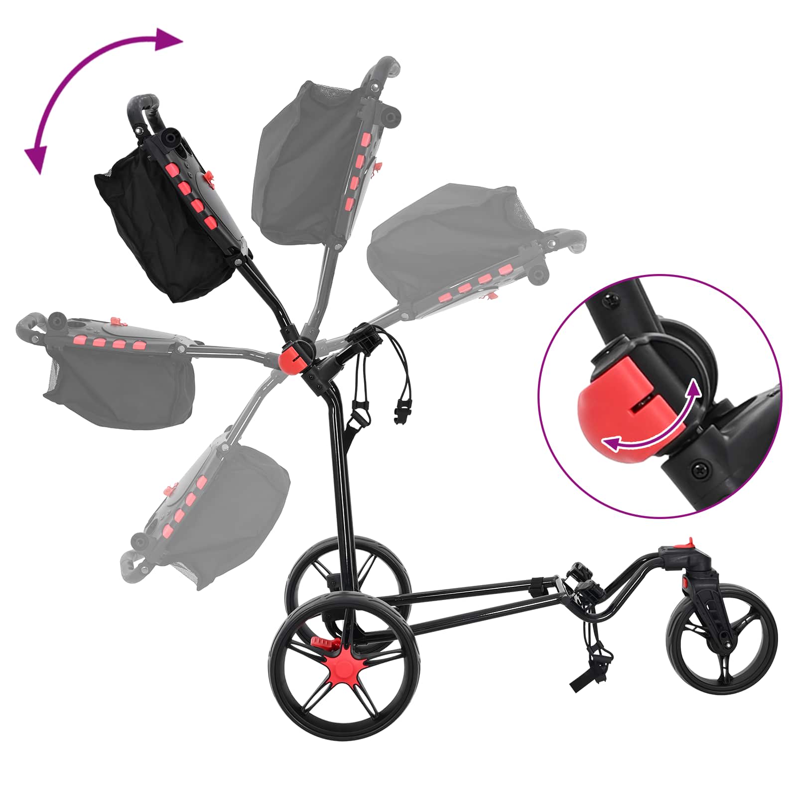 Golf Trolej Crna 110 x 60 x 132 cm Željezo