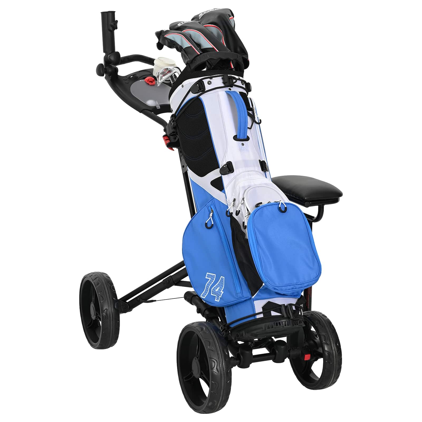 Golf Trolej s sjedištem Crna Aluminij Sklopivo